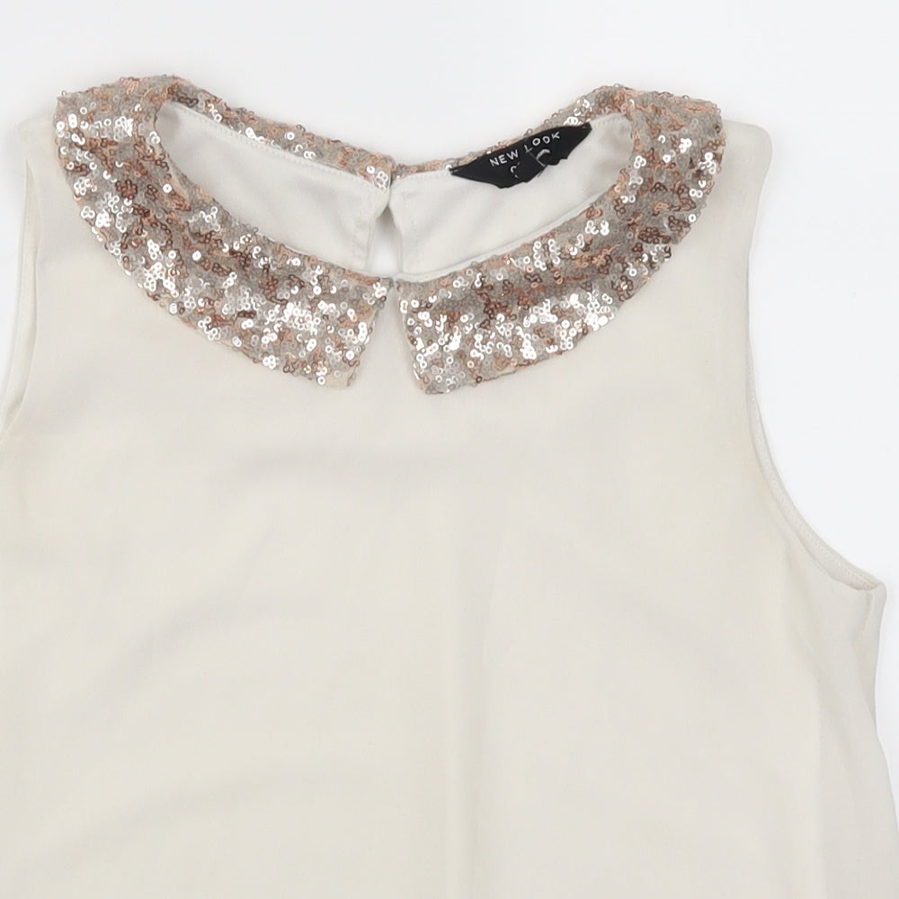 New Look Girls White   Basic Tank Size 12 Years
