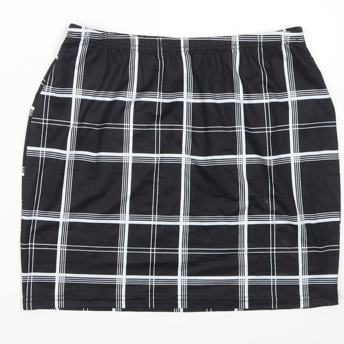 iShein Womens Black Check  Maxi Skirt Size M