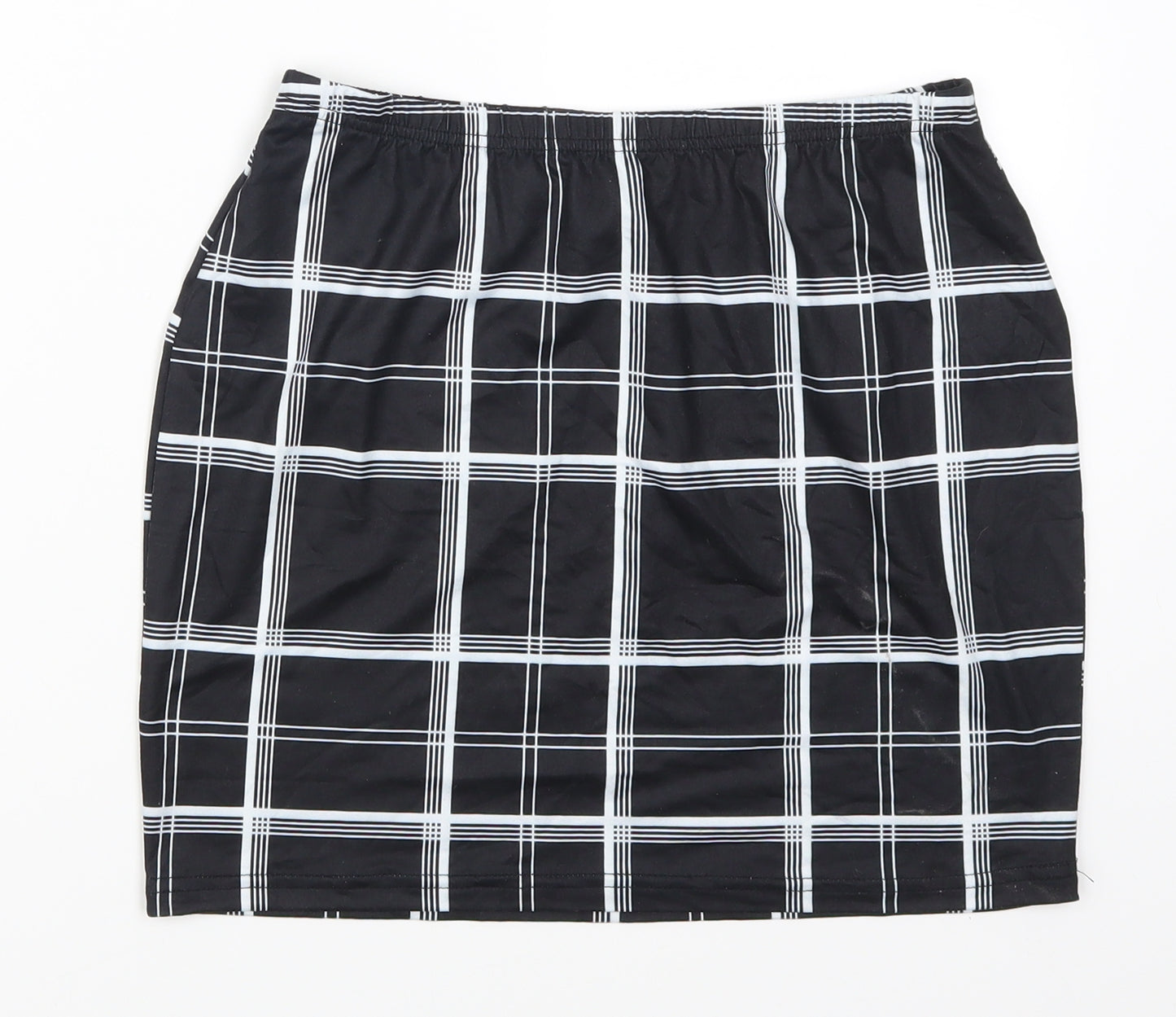 iShein Womens Black Check  Maxi Skirt Size M