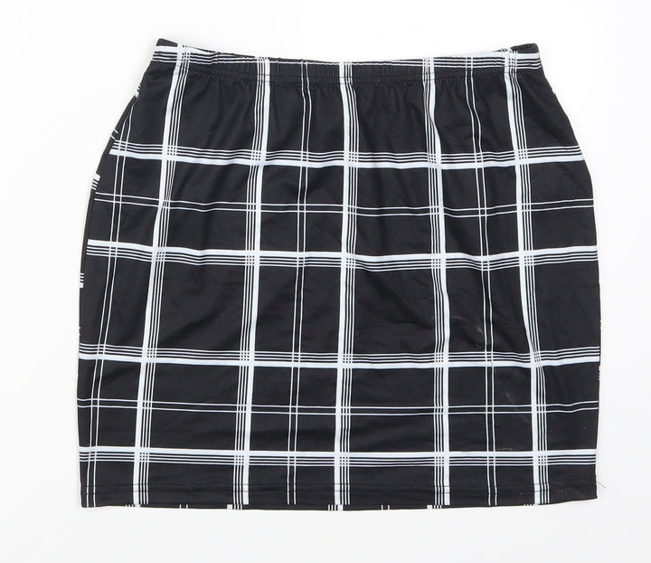 iShein Womens Black Check  Maxi Skirt Size M
