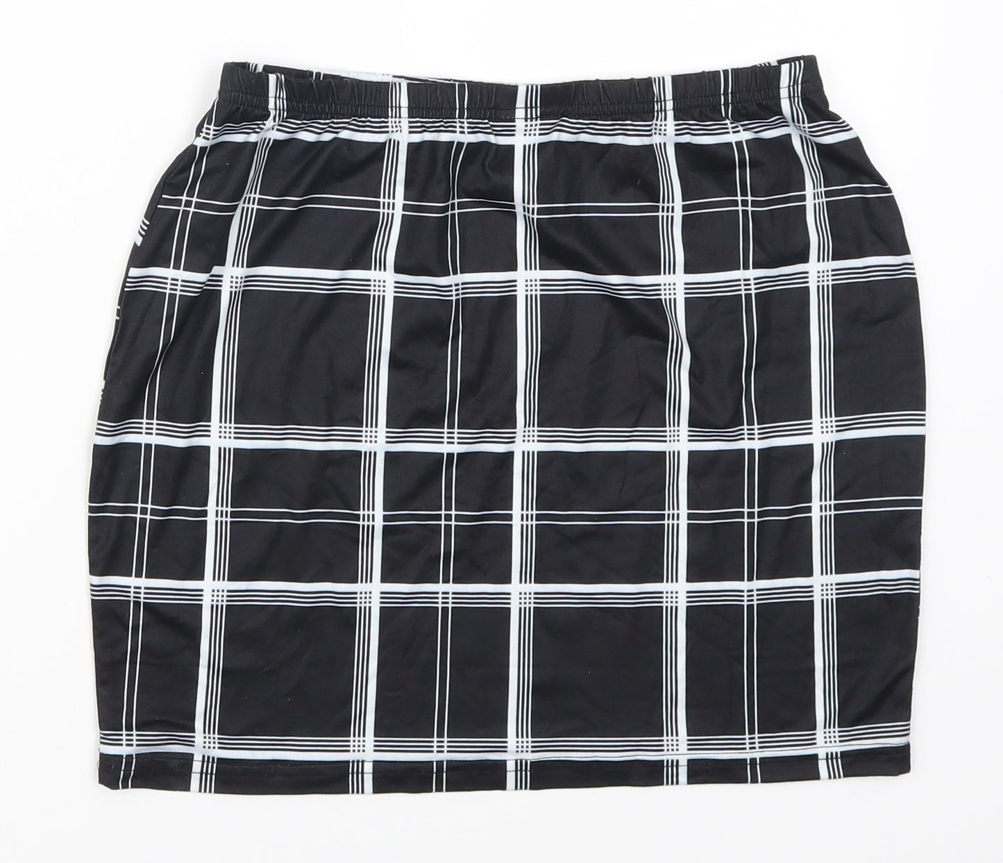 iShein Womens Black Check  Maxi Skirt Size M