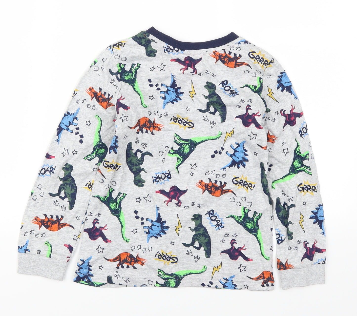 Nutmeg Boys Grey   Basic T-Shirt Size 5-6 Years  - Don't Feed the Dino's!