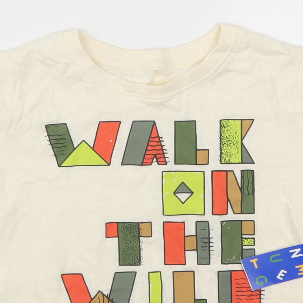 Nutmeg Boys Beige   Basic T-Shirt Size 4-5 Years  - Walk On The Wild Side