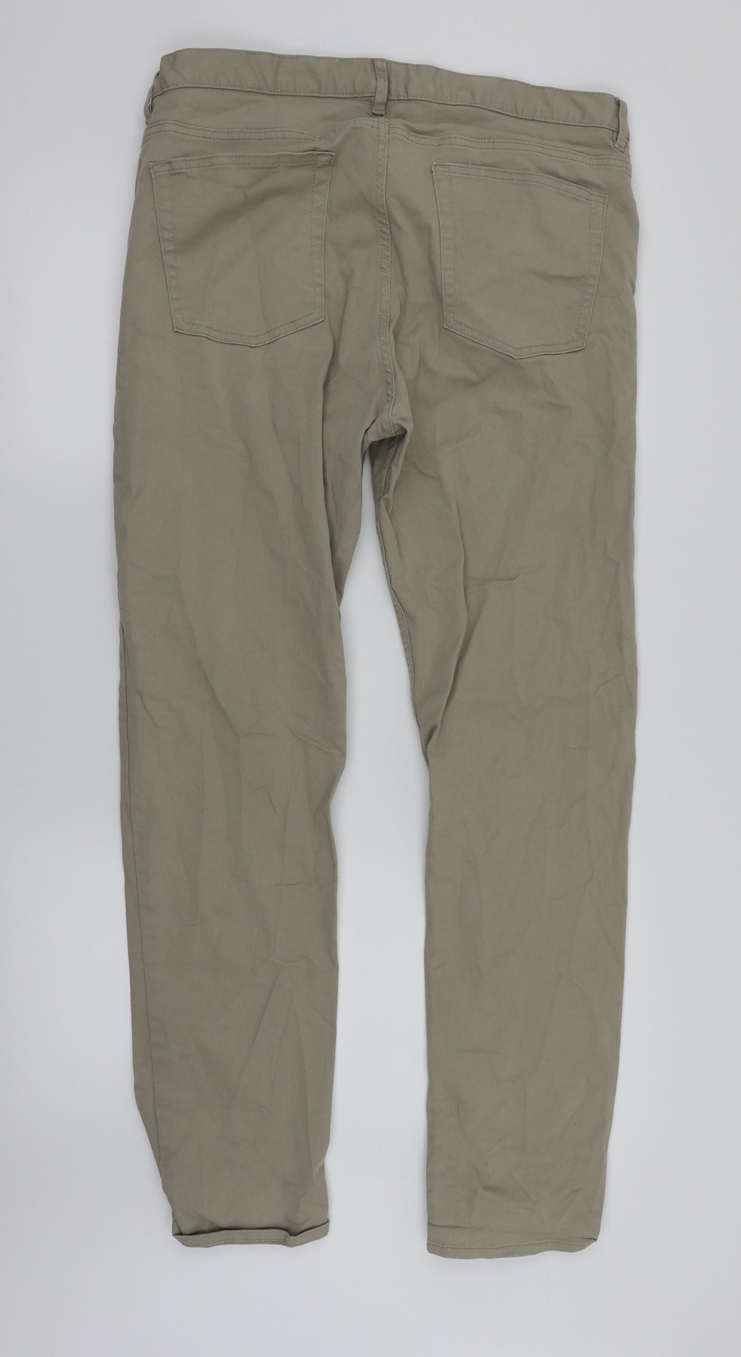 H&M Mens Beige   Chino Trousers Size 34 in L30 in
