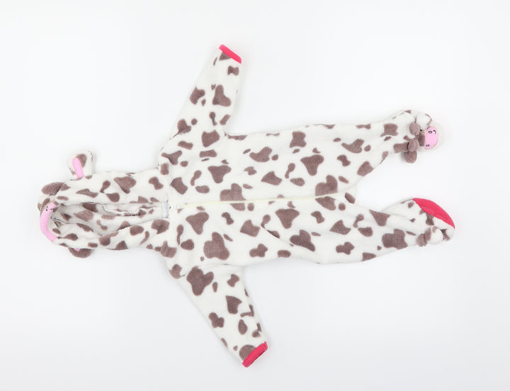 Early Days Girls White Animal Print Kaftan One Piece Size 0-3 Months - Cow