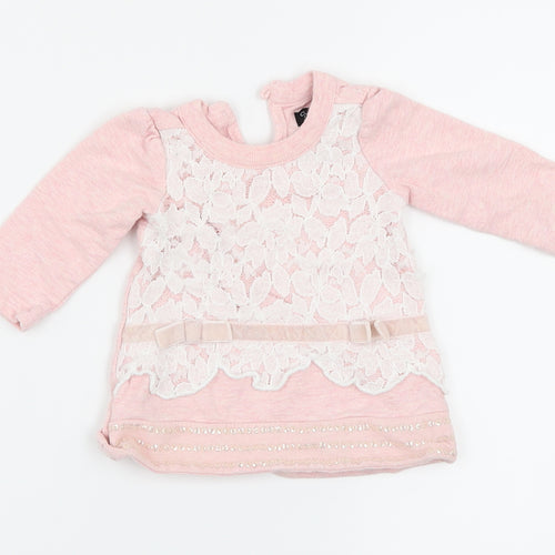 Cynthia Rowley Girls Pink Floral  Basic T-Shirt Size 0-3 Months