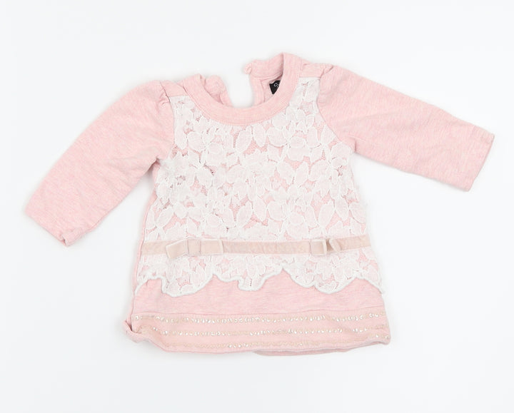 Cynthia Rowley Girls Pink Floral  Basic T-Shirt Size 0-3 Months