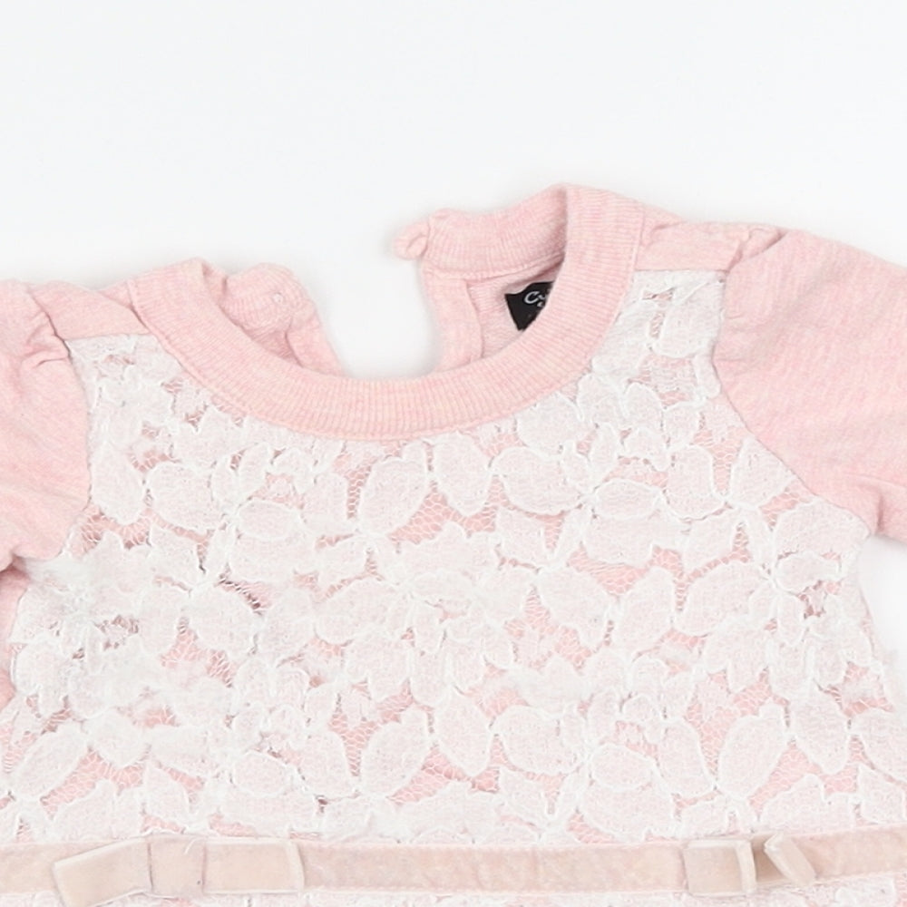 Cynthia Rowley Girls Pink Floral  Basic T-Shirt Size 0-3 Months