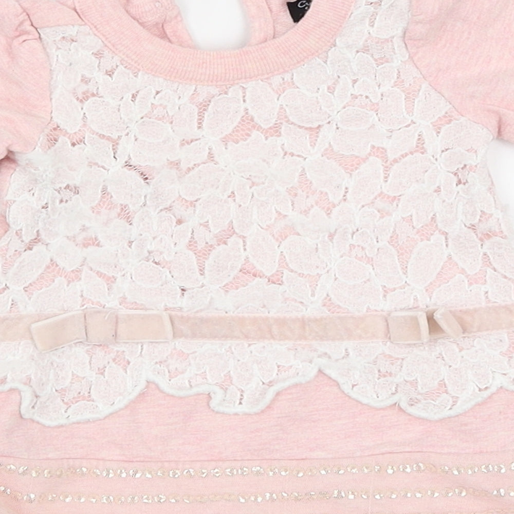 Cynthia Rowley Girls Pink Floral  Basic T-Shirt Size 0-3 Months