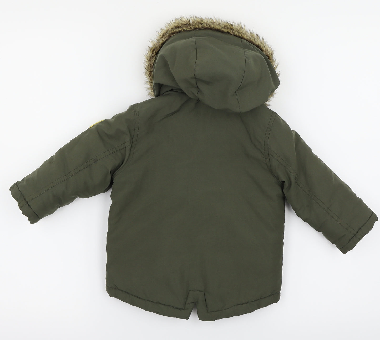 Preworn Boys Green   Parka Coat Size 9-12 Months