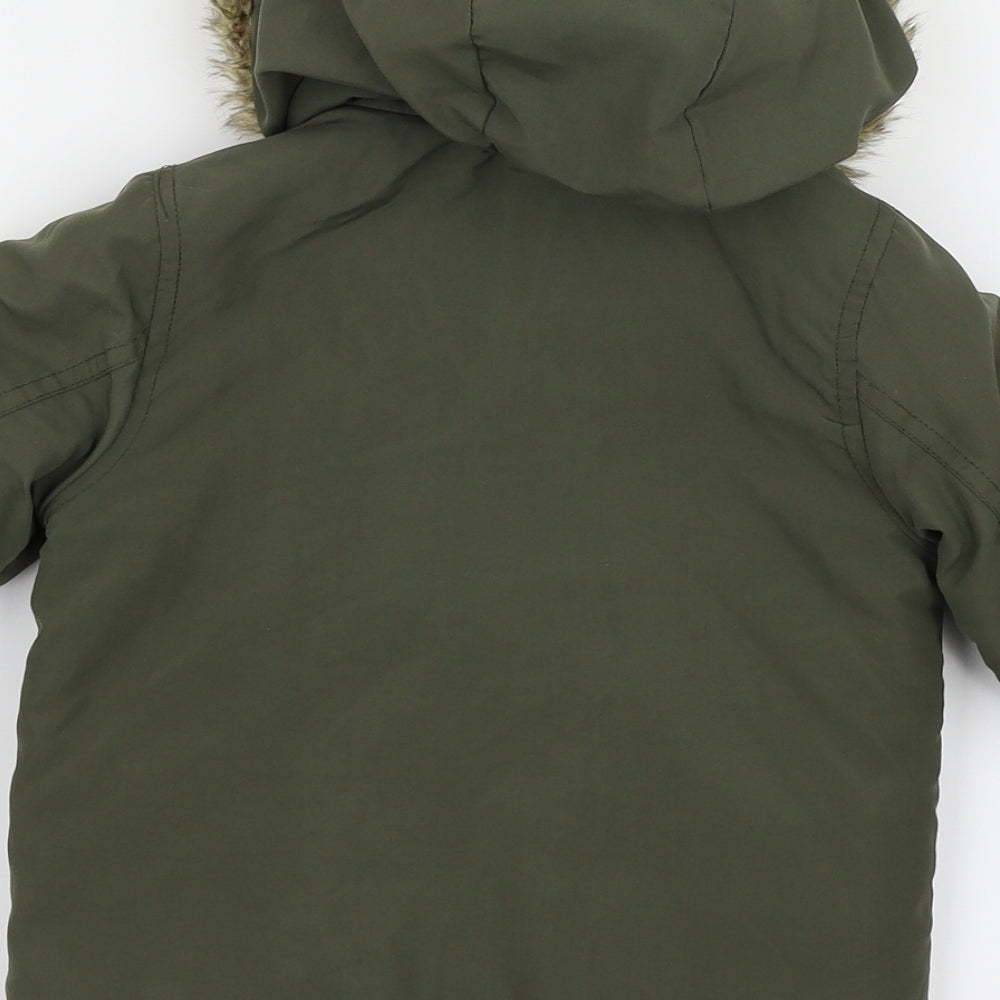 Preworn Boys Green   Parka Coat Size 9-12 Months