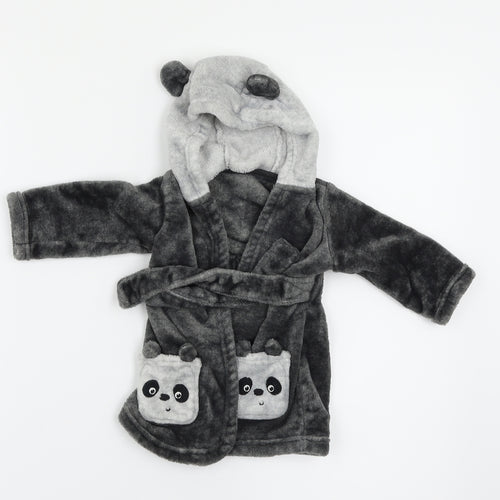 George Girls Grey Solid  Kaftan Robe Size 3-6 Months  - Panda