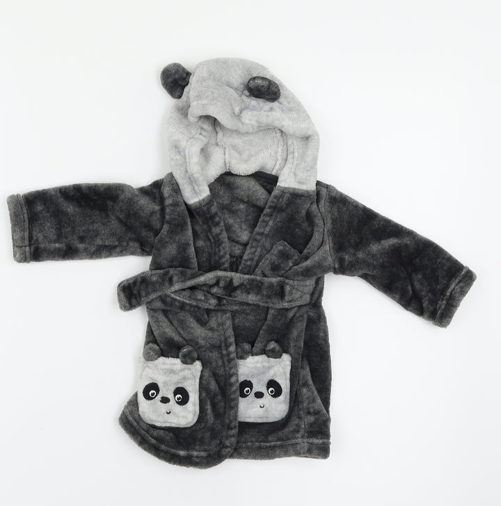 George Girls Grey Solid Kaftan Robe Size 3-6 Months - Panda