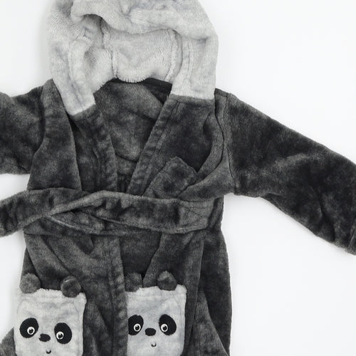 George Girls Grey Solid  Kaftan Robe Size 3-6 Months  - Panda