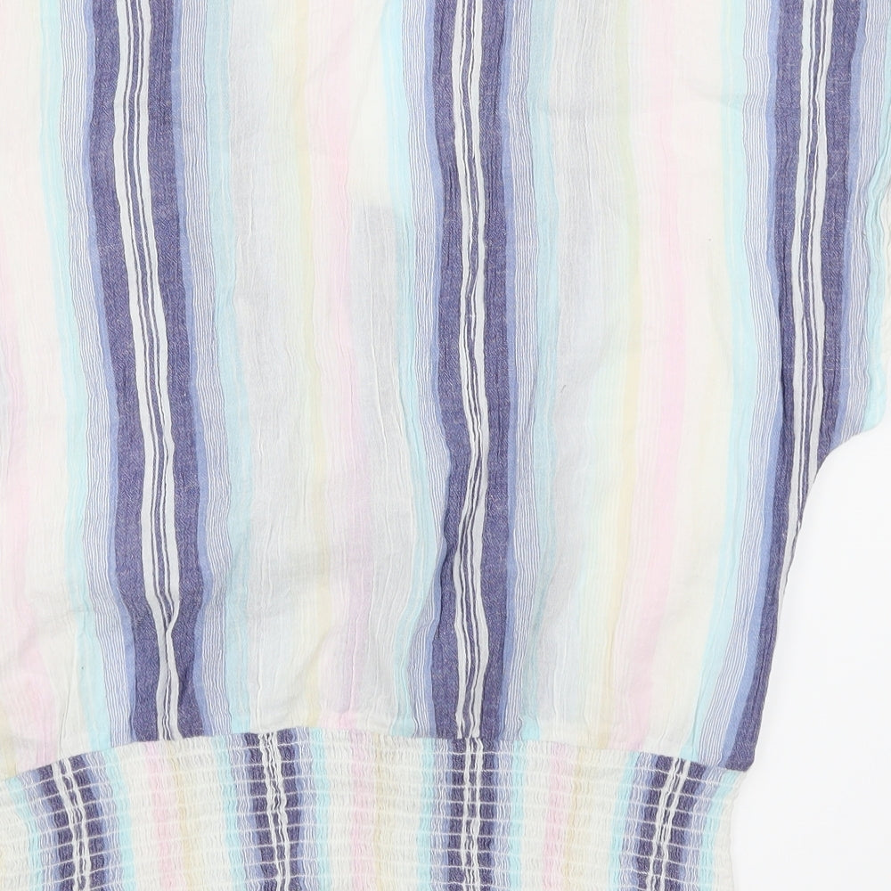 Peacocks Womens Multicoloured Striped  Basic Blouse Size 18