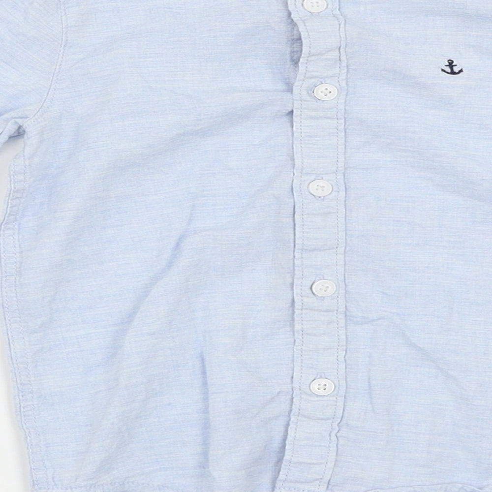 H&M Boys Blue   Basic Button-Up Size 12-18 Months