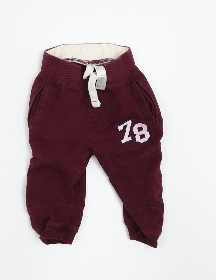 George Girls Purple Jogger Trousers Size 0-3 Months