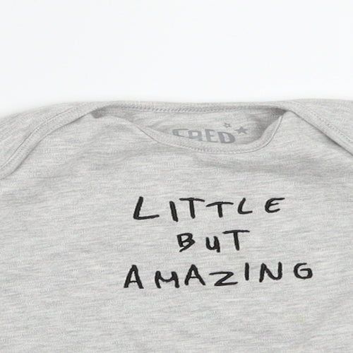 FRED & FLO Boys Grey   Basic T-Shirt Size 3-6 Months