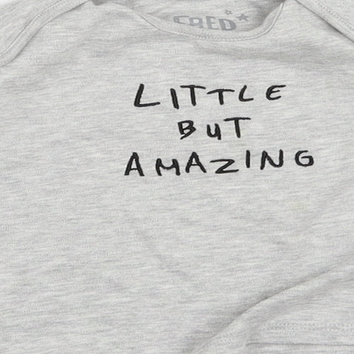 FRED & FLO Boys Grey   Basic T-Shirt Size 3-6 Months