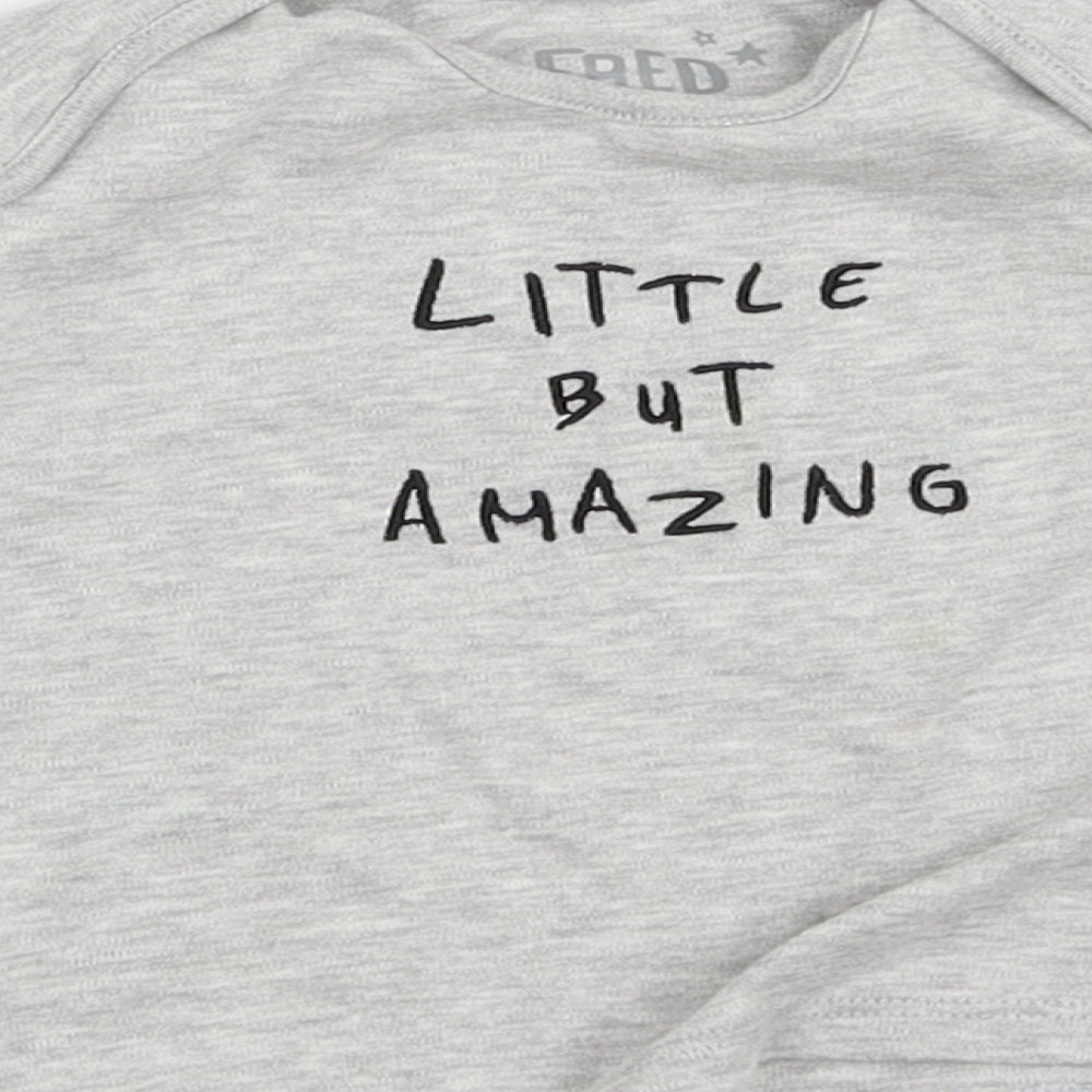 FRED & FLO Boys Grey   Basic T-Shirt Size 3-6 Months