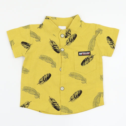 Bekken & Strom Boys Yellow Floral  Basic Button-Up Size 3-6 Months