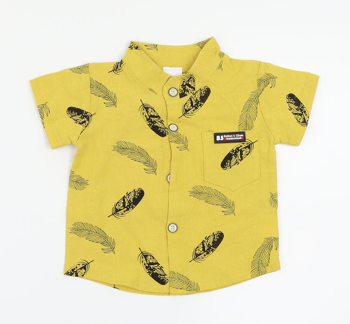 Bekken & Strom Boys Yellow Floral Basic Button-Up Size 3-6 Months