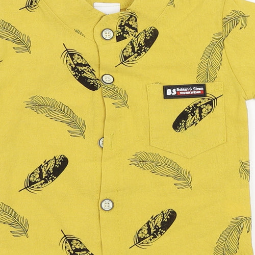 Bekken & Strom Boys Yellow Floral  Basic Button-Up Size 3-6 Months