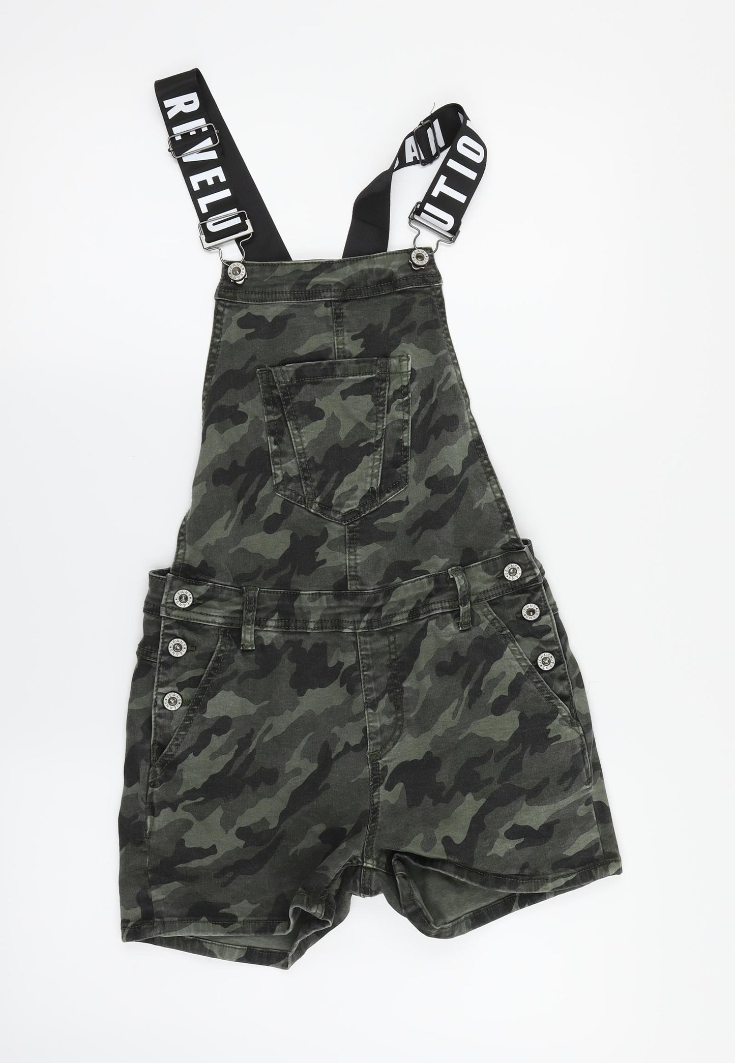 Tiffy & Staff Womens Green Camouflage  Dungarees Trousers Size XS