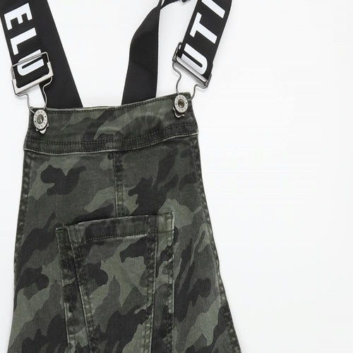Tiffy & Staff Womens Green Camouflage  Dungarees Trousers Size XS