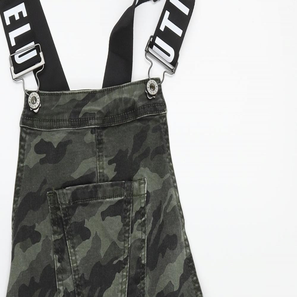 Tiffy & Staff Womens Green Camouflage  Dungarees Trousers Size XS