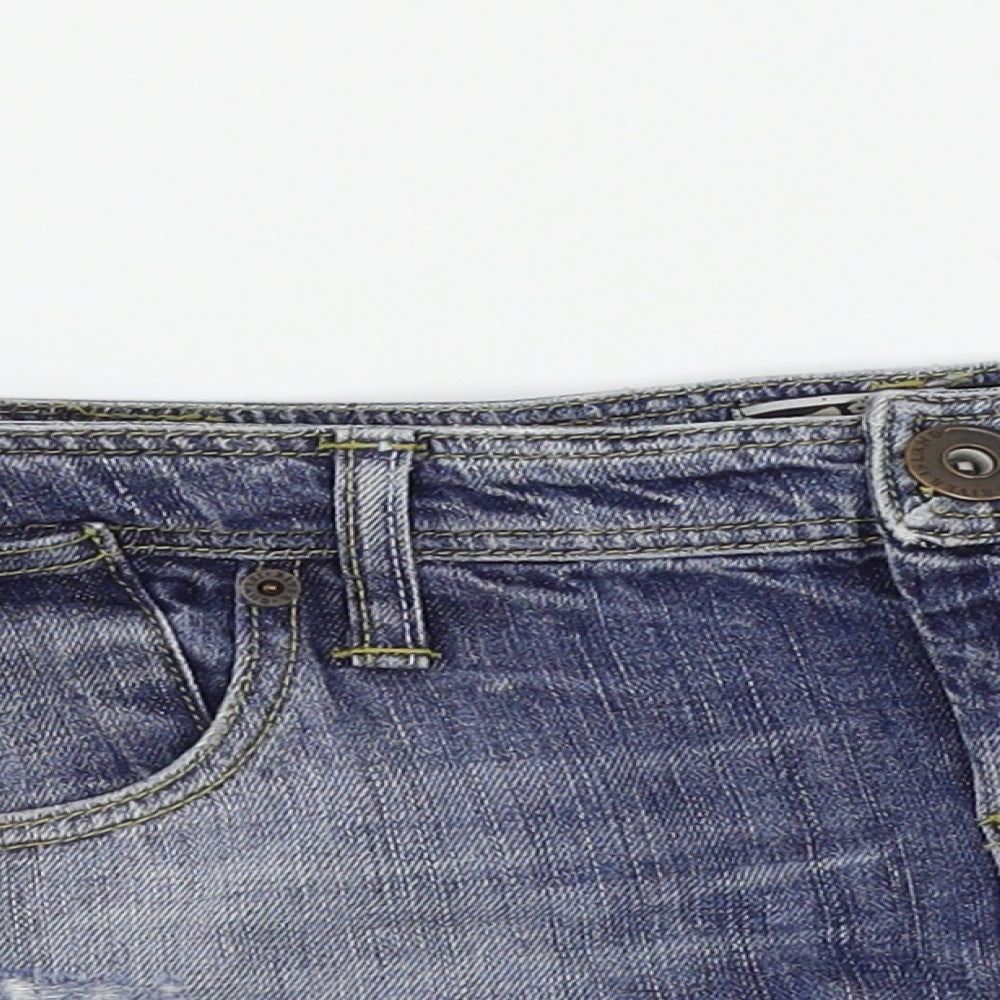 River Island Womens Blue  Denim Cut-Off Shorts Size 8 - Denim Shorts