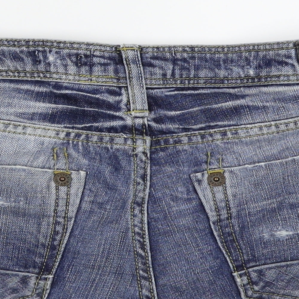 River Island Womens Blue  Denim Cut-Off Shorts Size 8 - Denim Shorts