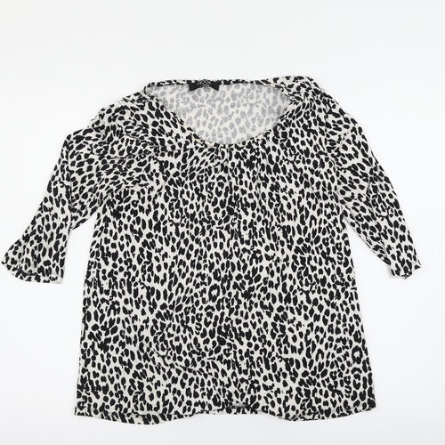 Moda Womens Multicoloured Animal Print  Basic Blouse Size 12