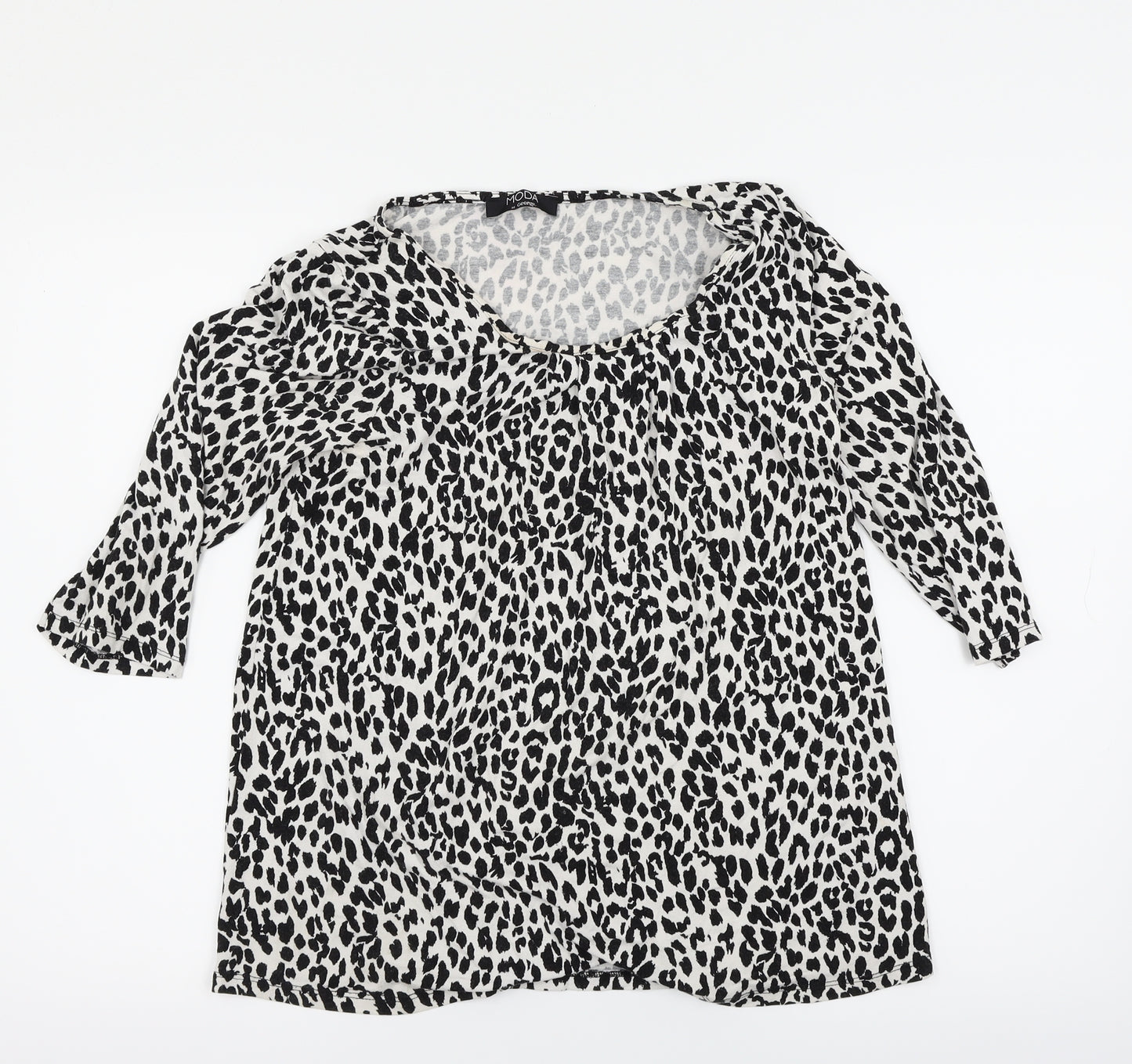 Moda Womens Multicoloured Animal Print  Basic Blouse Size 12