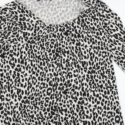 Moda Womens Multicoloured Animal Print  Basic Blouse Size 12