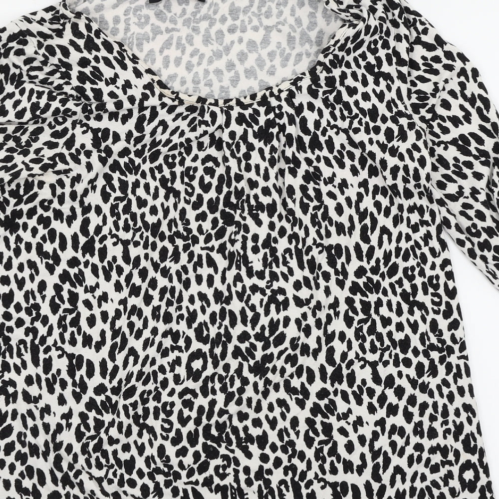 Moda Womens Multicoloured Animal Print  Basic Blouse Size 12