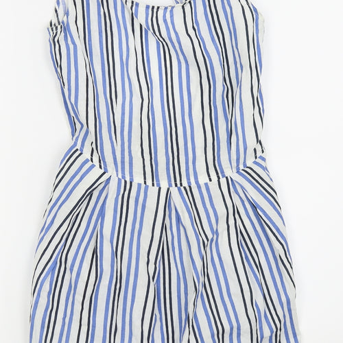 senorita Womens White Striped  Fit & Flare  Size S