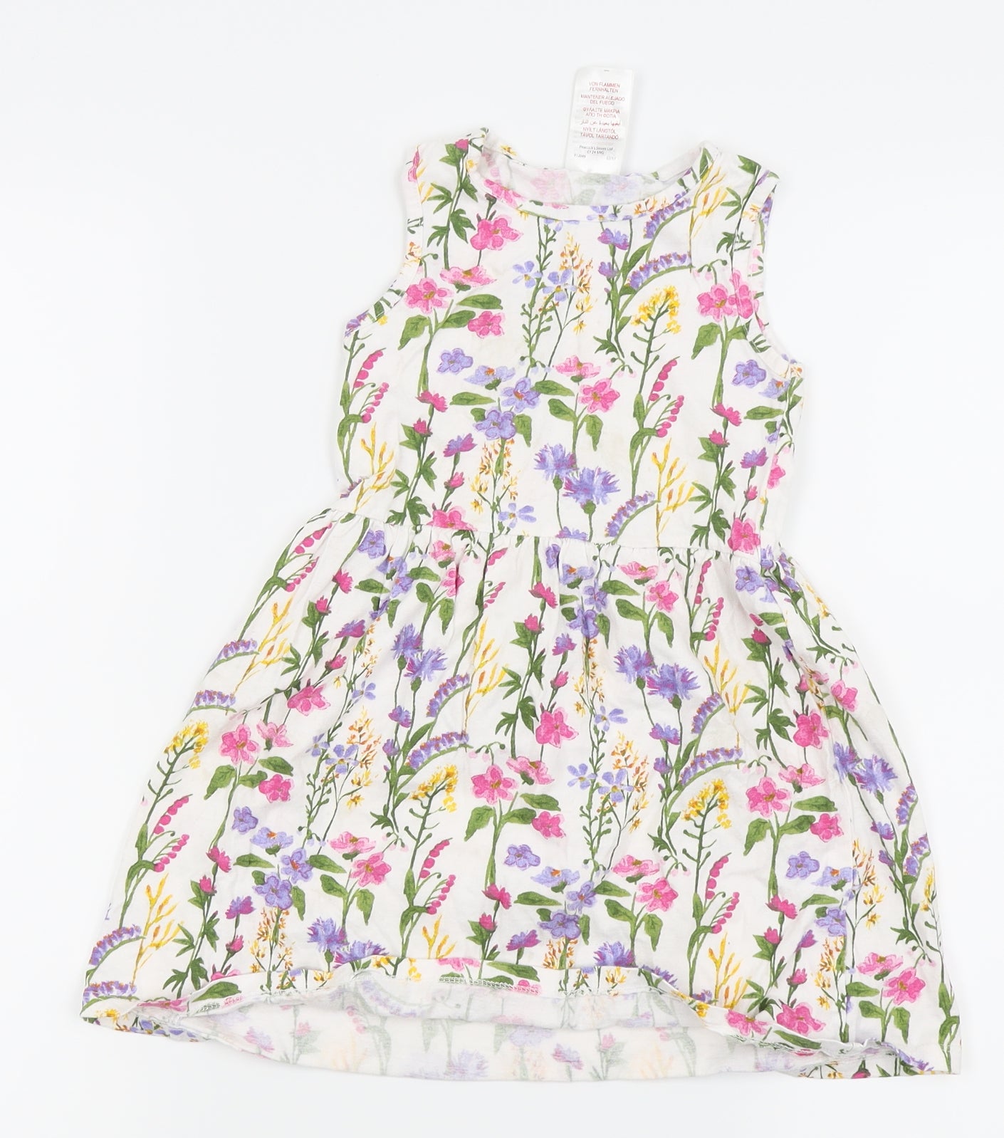 E-vie Angel Girls White Floral  Fit & Flare  Size 4 Years