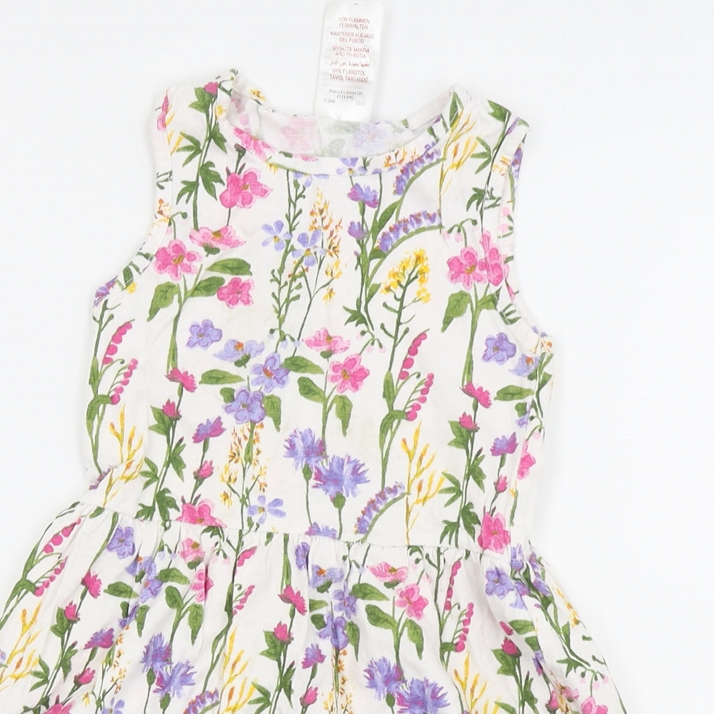 E-vie Angel Girls White Floral  Fit & Flare  Size 4 Years