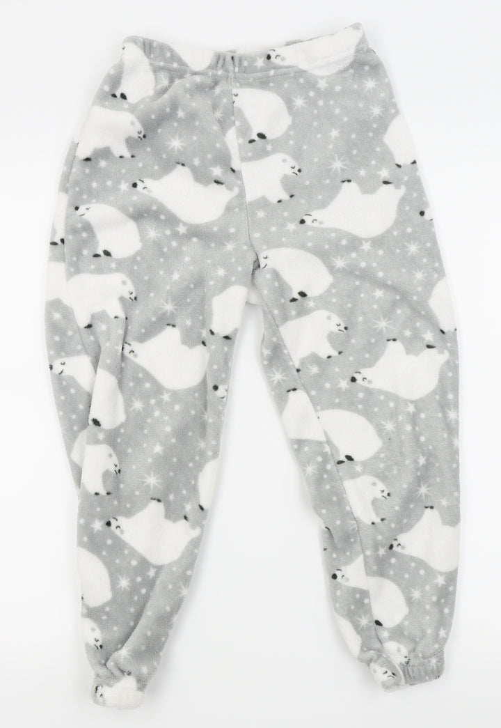 Just Like You Girls White Animal Print Capri Pyjama Pants Size 10-11 Years