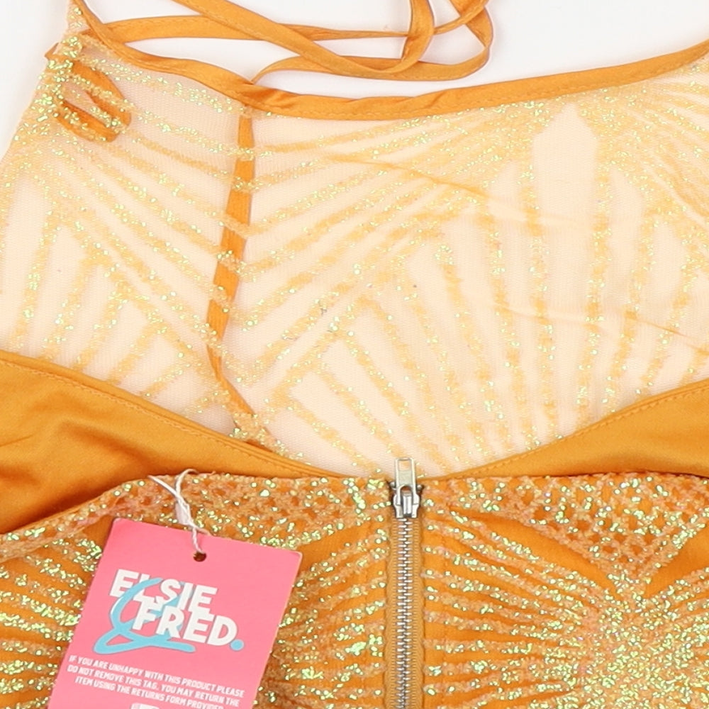 elsie fred Womens Orange   Camisole Tank Size M  - crop top
