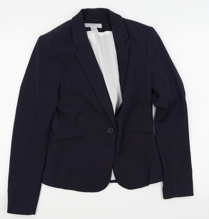 H&M Womens Black Polka Dot Jacket Blazer Size 6