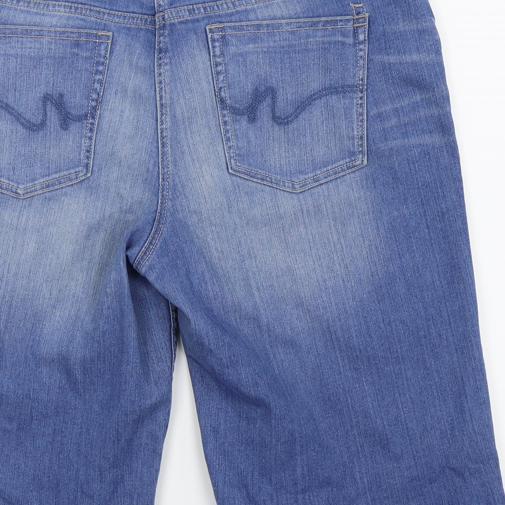 NEXT Womens Blue   Chino Shorts Size 14 - denim shorts