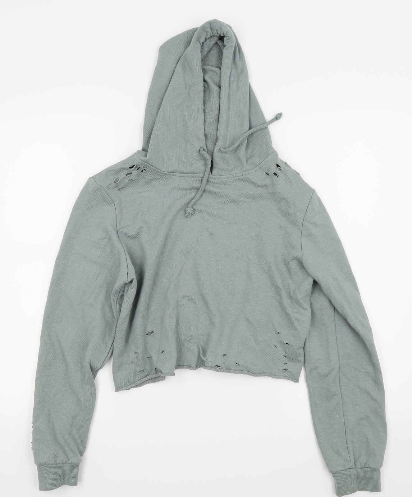 Primark Womens Green   Pullover Jumper Size 10  - ripped/cropped jumper