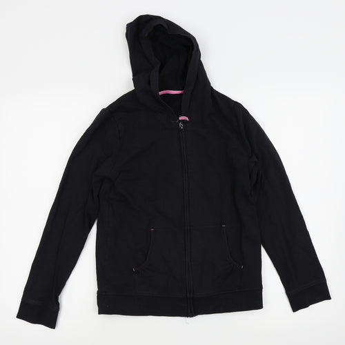Asda George Girls Black   Full Zip Jumper Size 12-13 Years