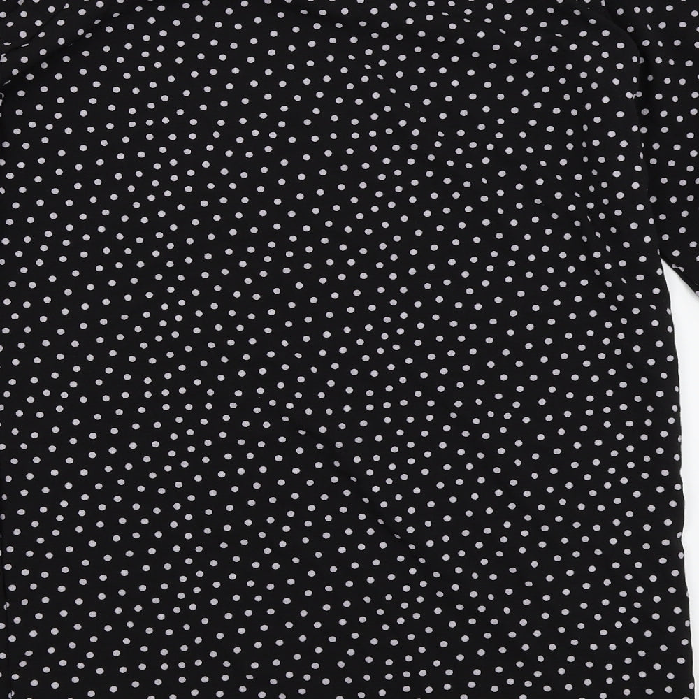 Boohoo Womens Black Polka Dot  Fit & Flare  Size 8