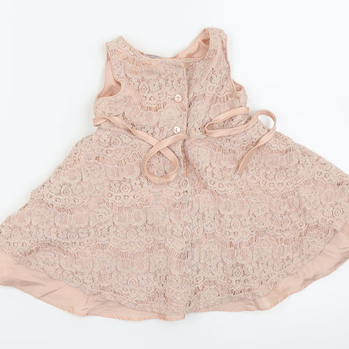Bloome Girls Pink Floral  Fit & Flare  Size 24 Months