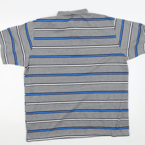 fight the wolf Mens Grey Striped   Polo Size XL