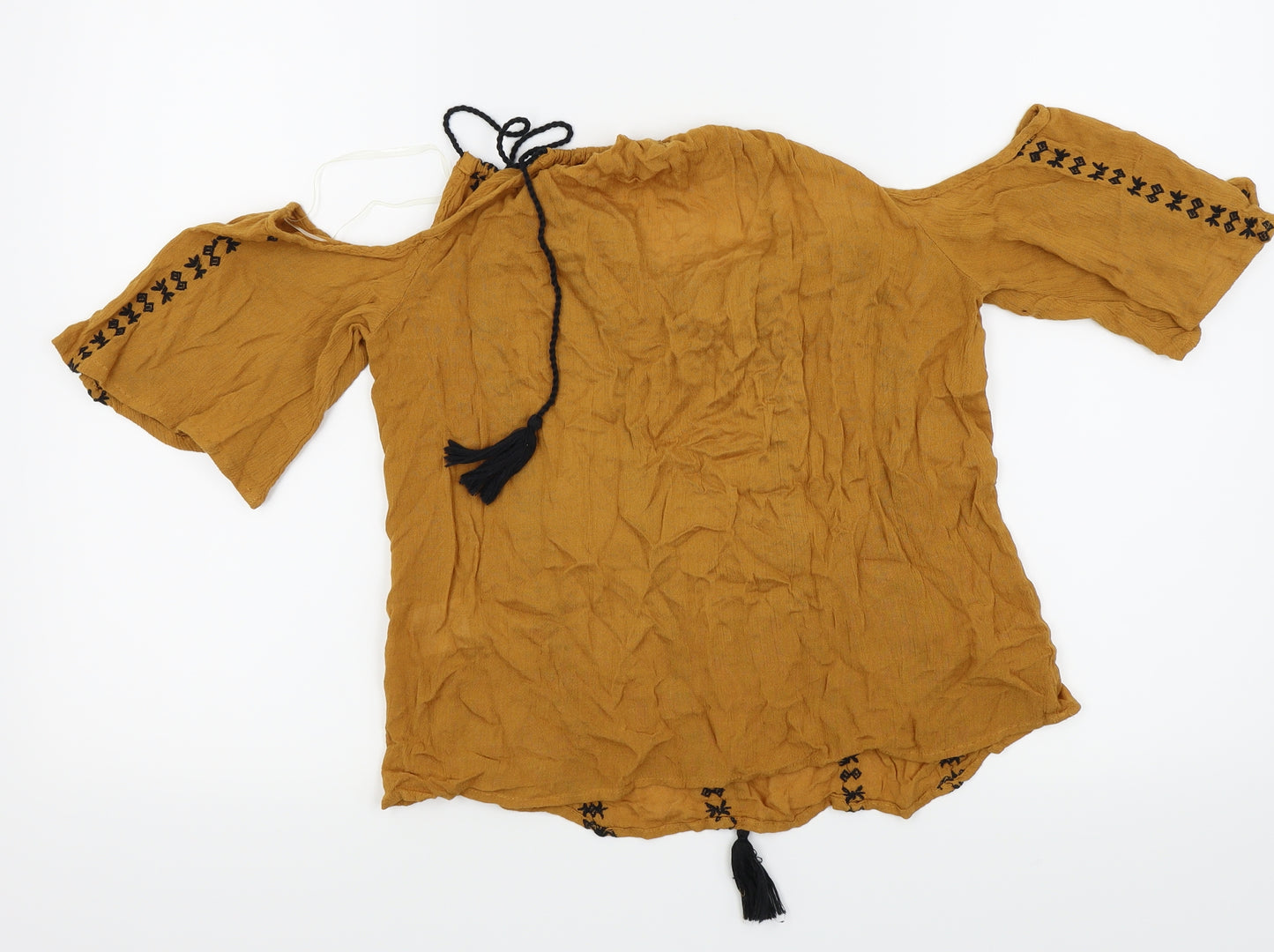 Select Womens Yellow   Basic T-Shirt Size 8