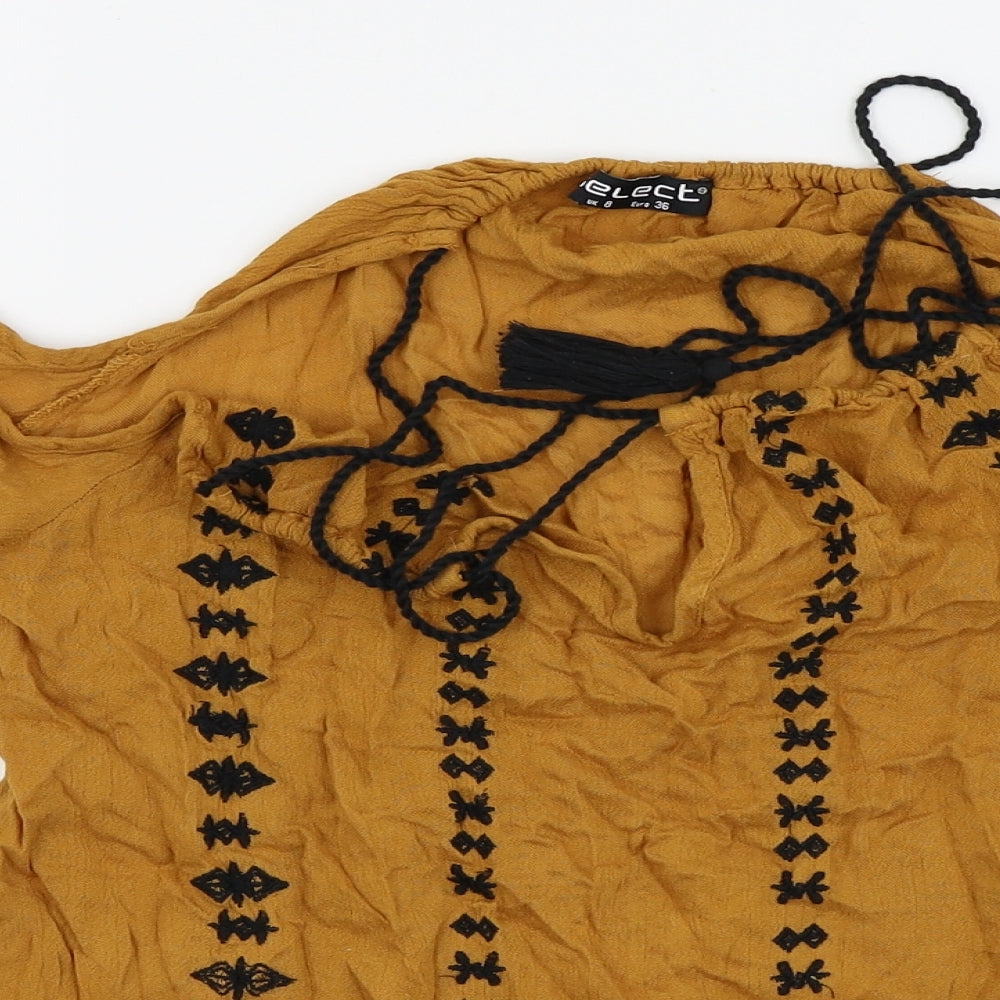 Select Womens Yellow   Basic T-Shirt Size 8